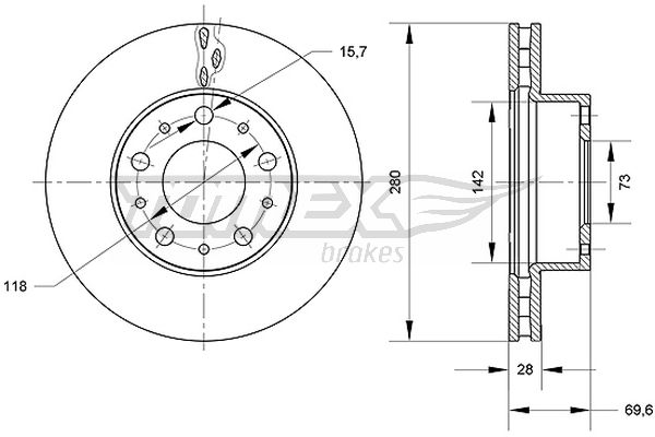 Brzdový kotúč TOMEX Brakes